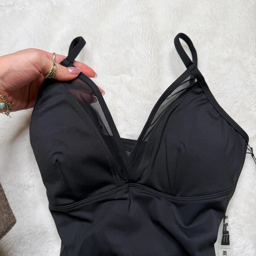 TA3 Meshy One Piece Swimsuit Black XS Short Petite Fit - Picture 5 of 9